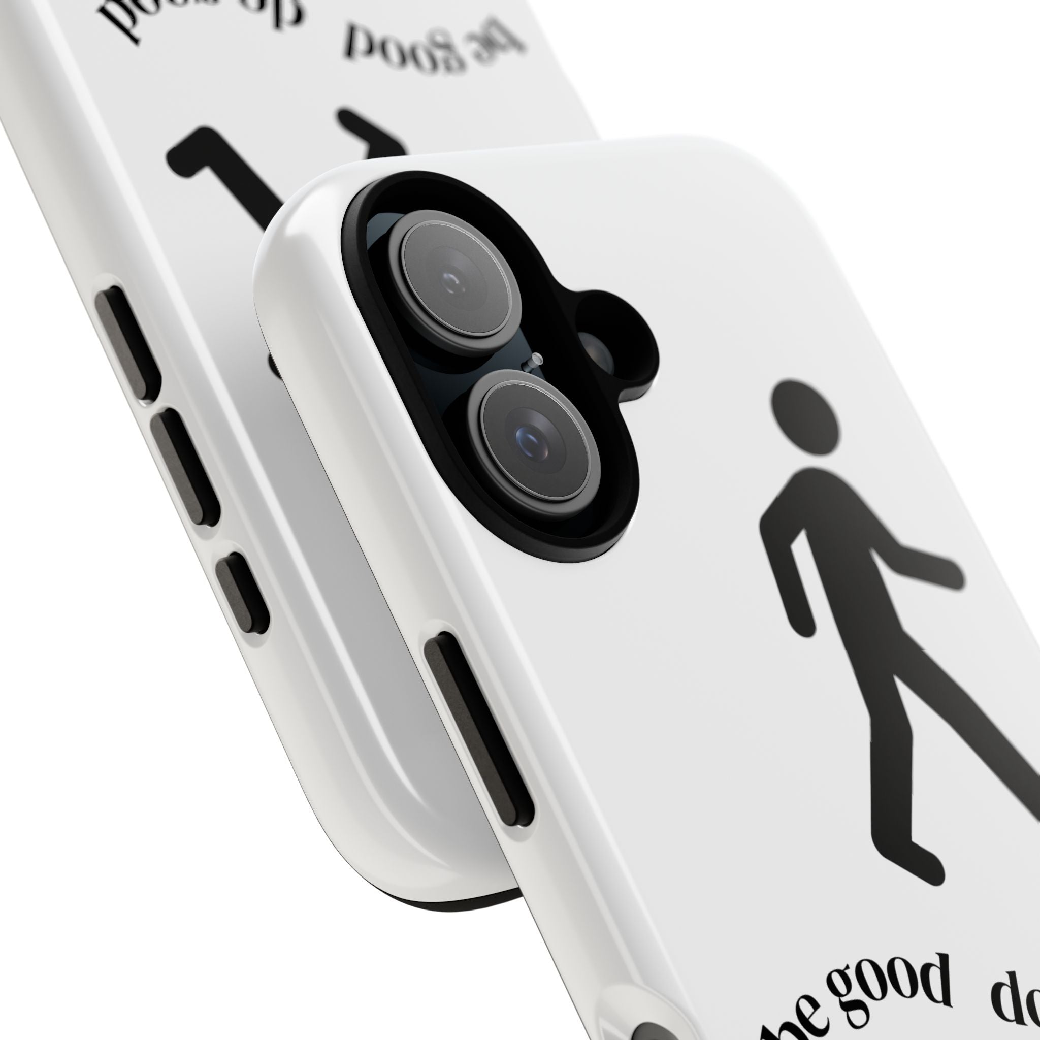 Be Good Do Good phone case | minimalist walking figure, positive message