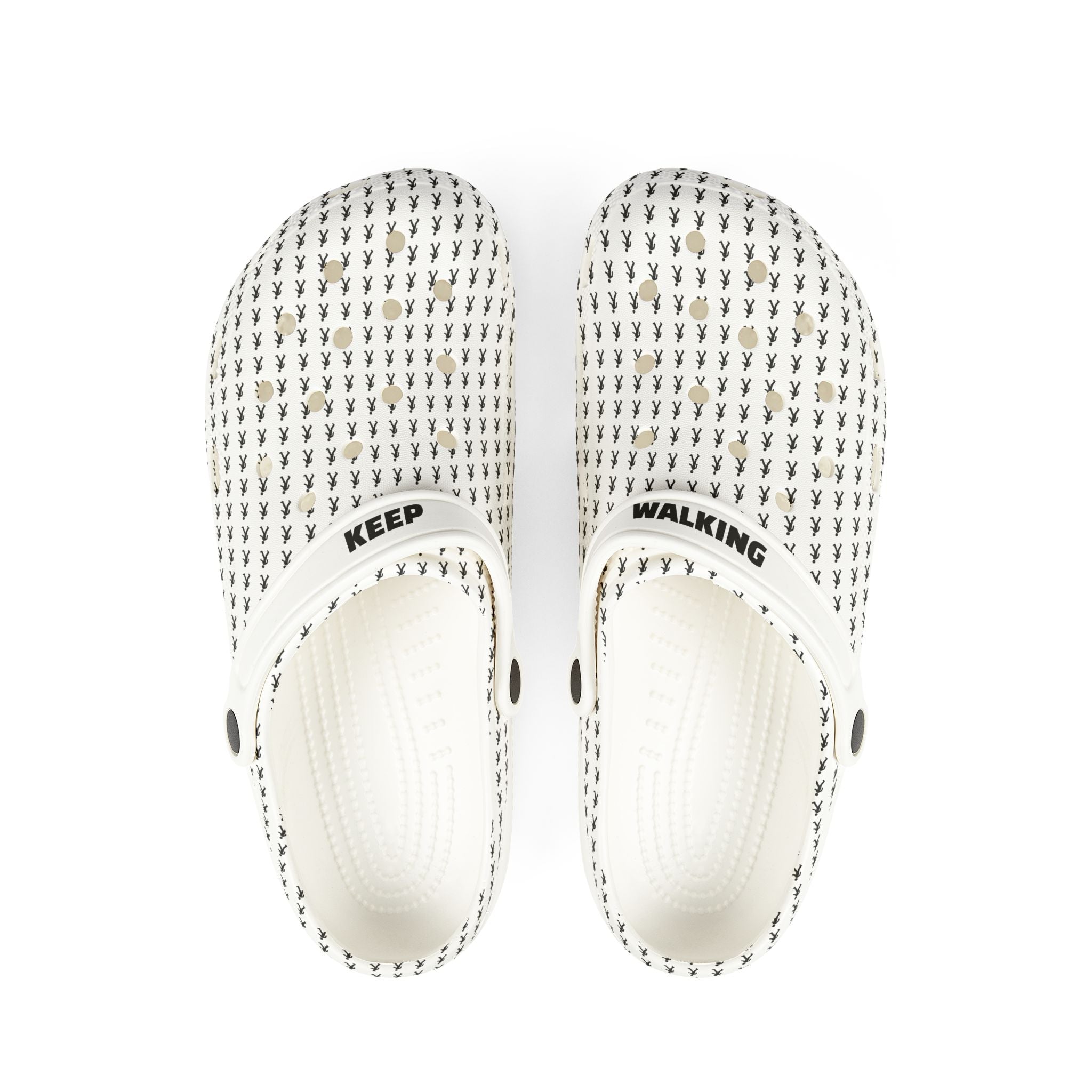 Black Arrow Pattern Clogs Shoes | EVA Foam Rubber Slip-On | Breathable Hole Design