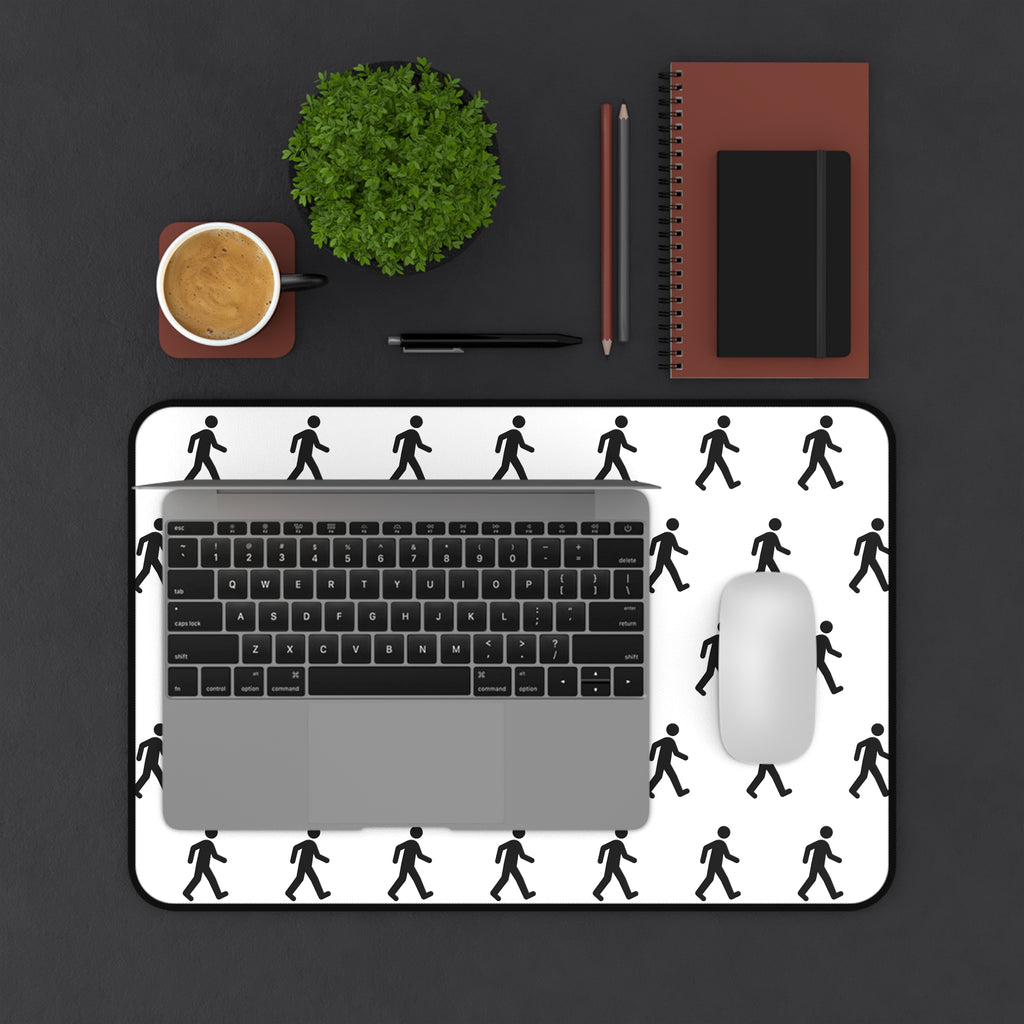 MrWalksalot Pattern Desk Mat | Minimal Black White