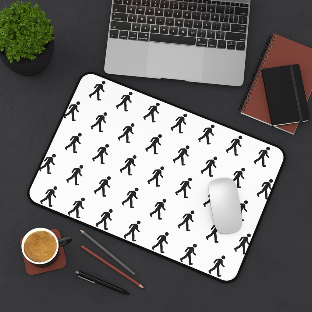 MrWalksalot Pattern Desk Mat | Minimal Black White